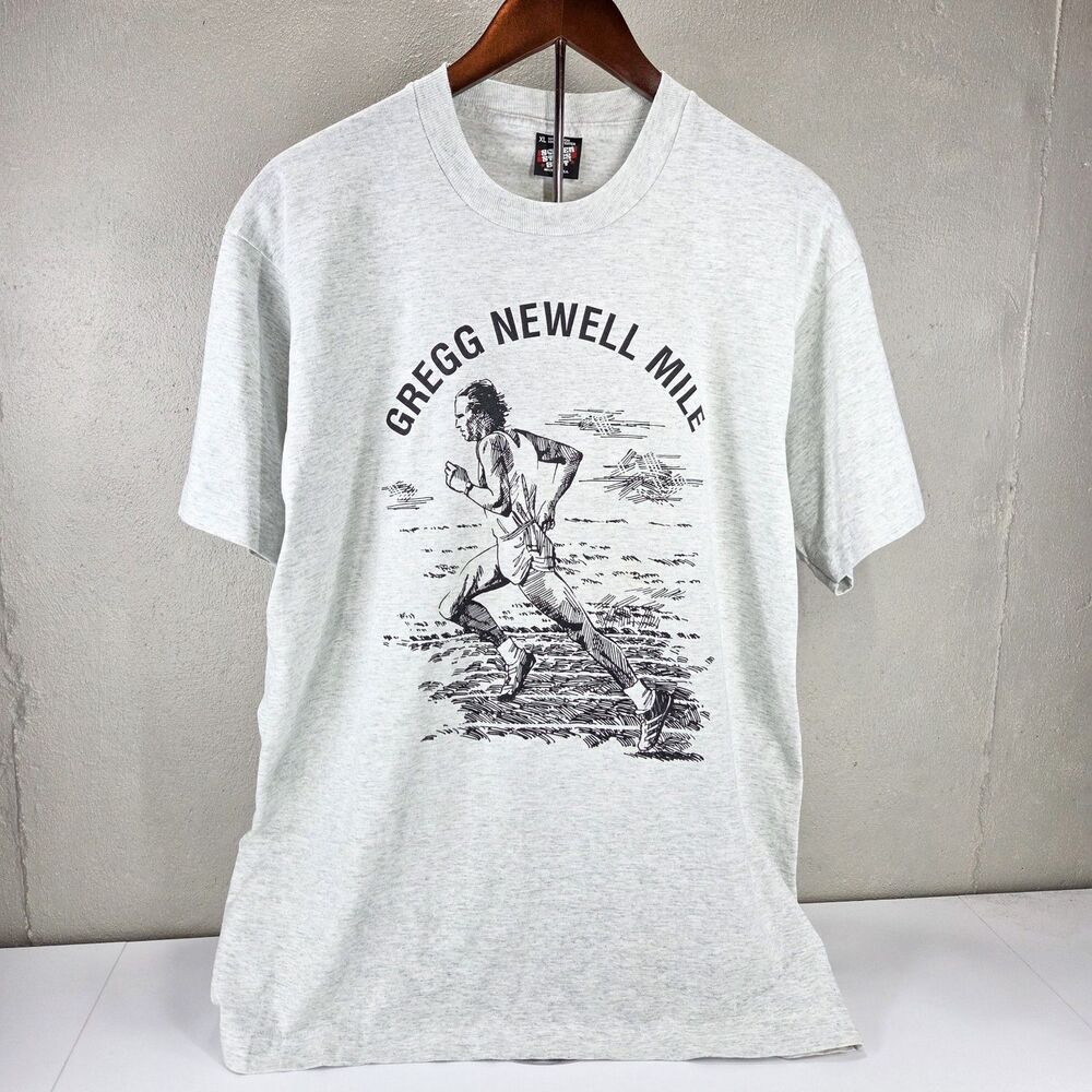 VTG 90s Screen Stars Best Gregg Newell Mile Track Single Stitch T-Shirt Sz XL